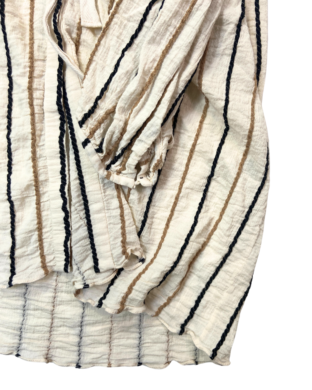 Three Graces Beige Striped Dress