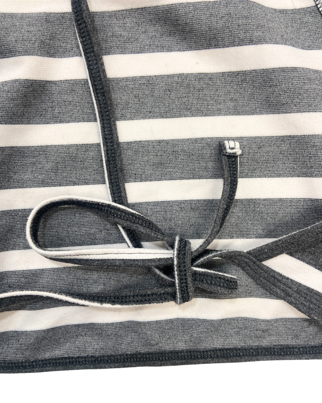 American Apparel Open Back Stripe Crop Top
