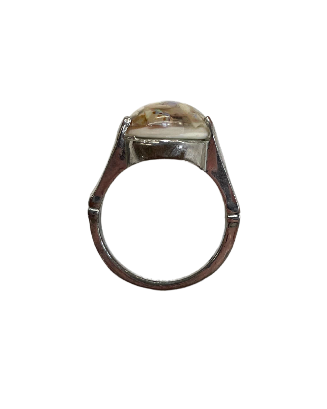 Silver Tone Pearlescent Ring