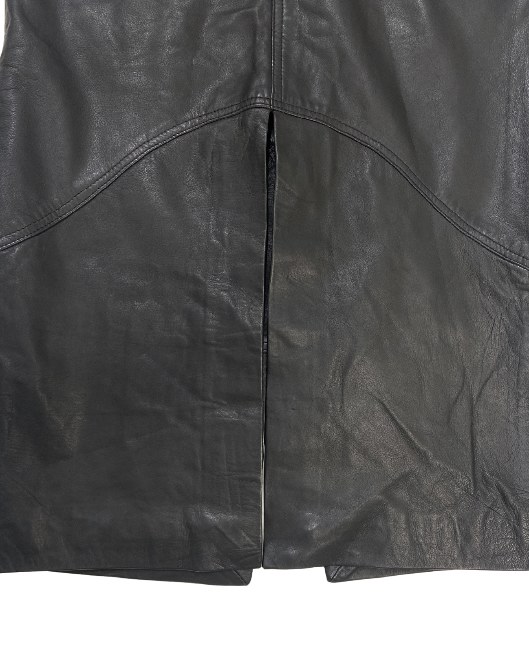 Black Leather Midi Skirt