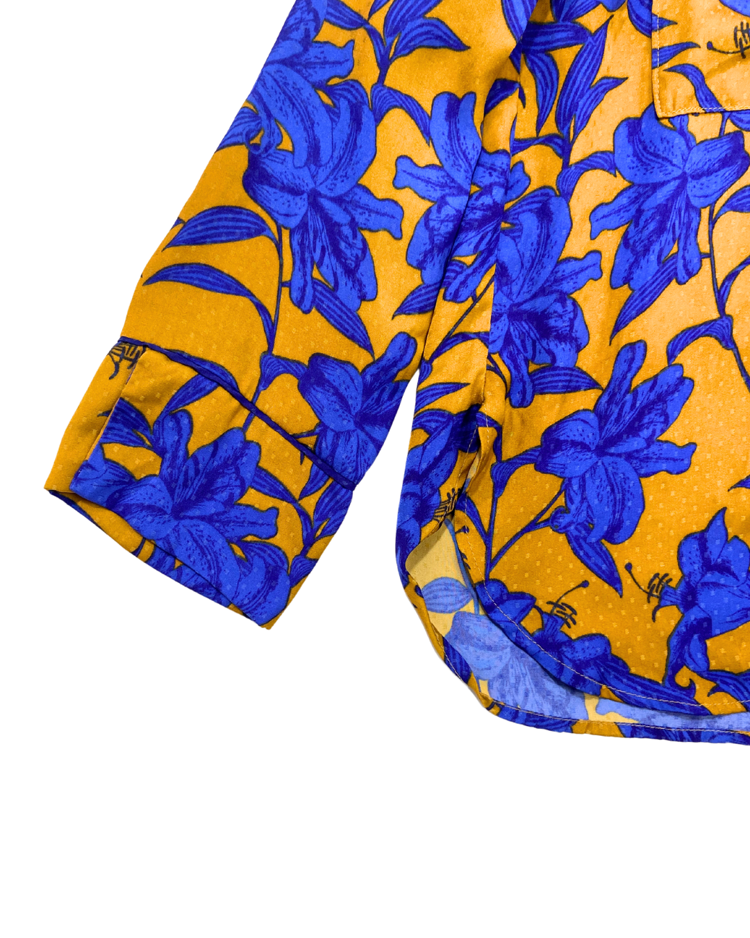 Blue and Mustard Colour Floral Blouse
