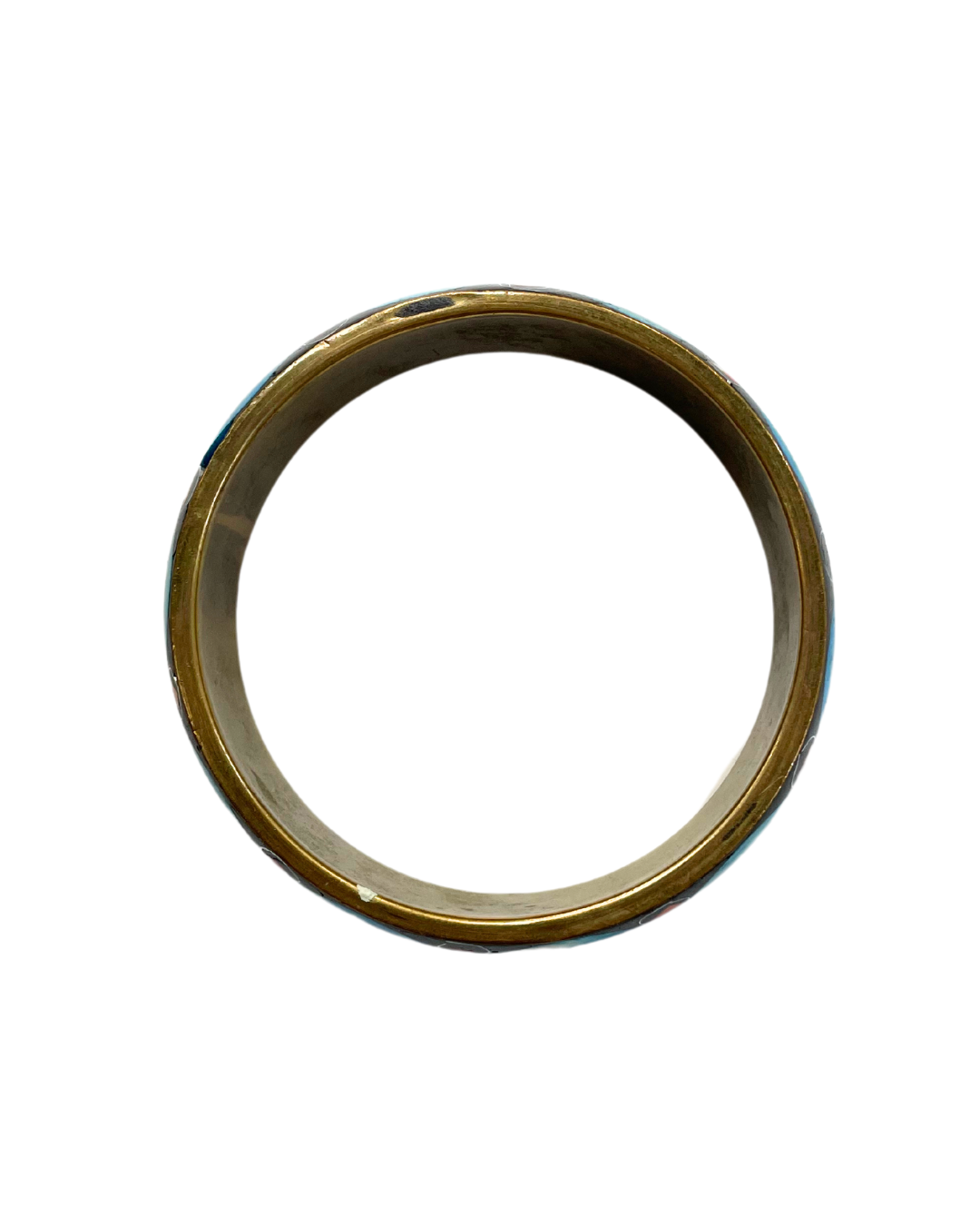 Gold Tone Bangle with Blue Elements