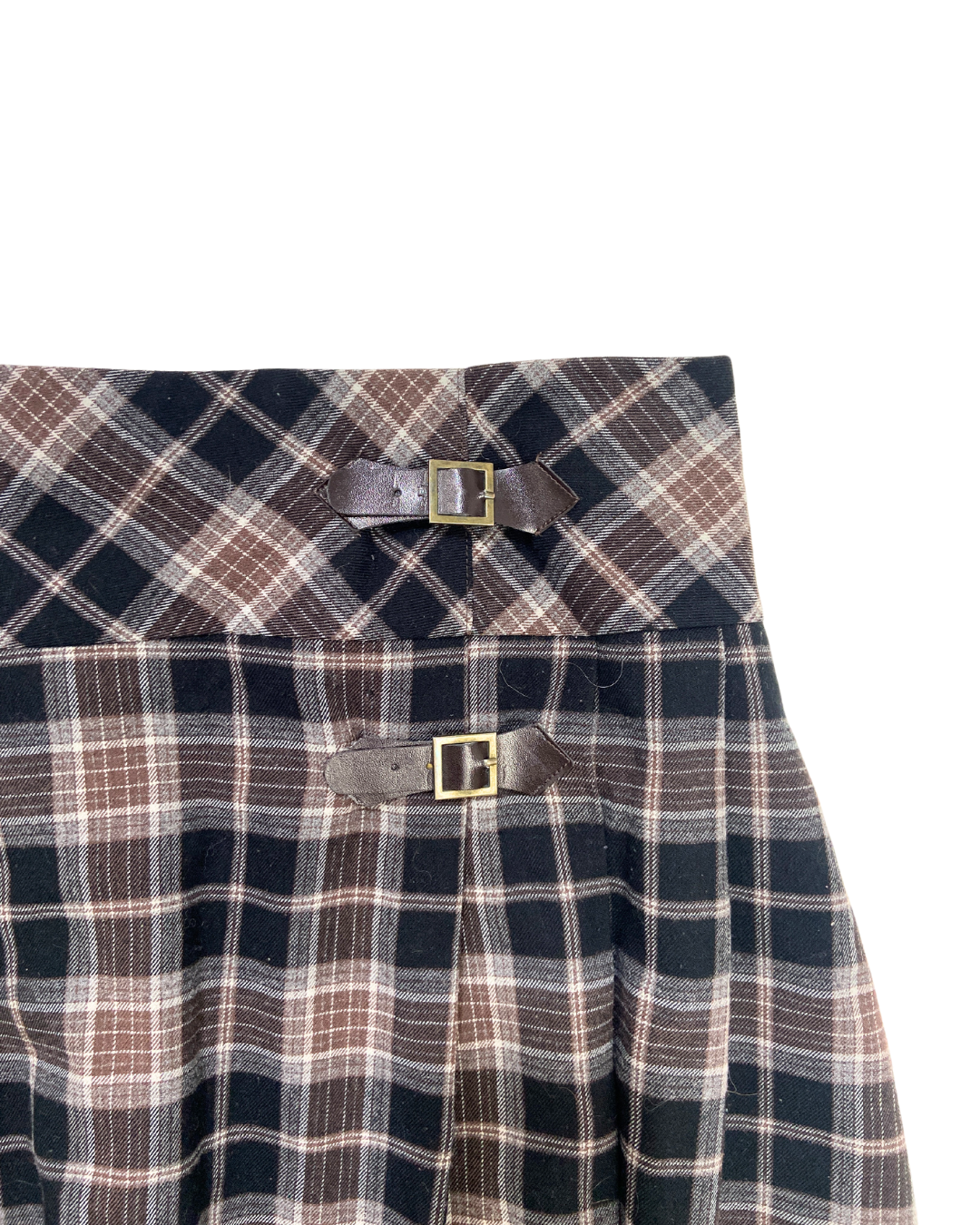 Brown Tartan Mini Skirt