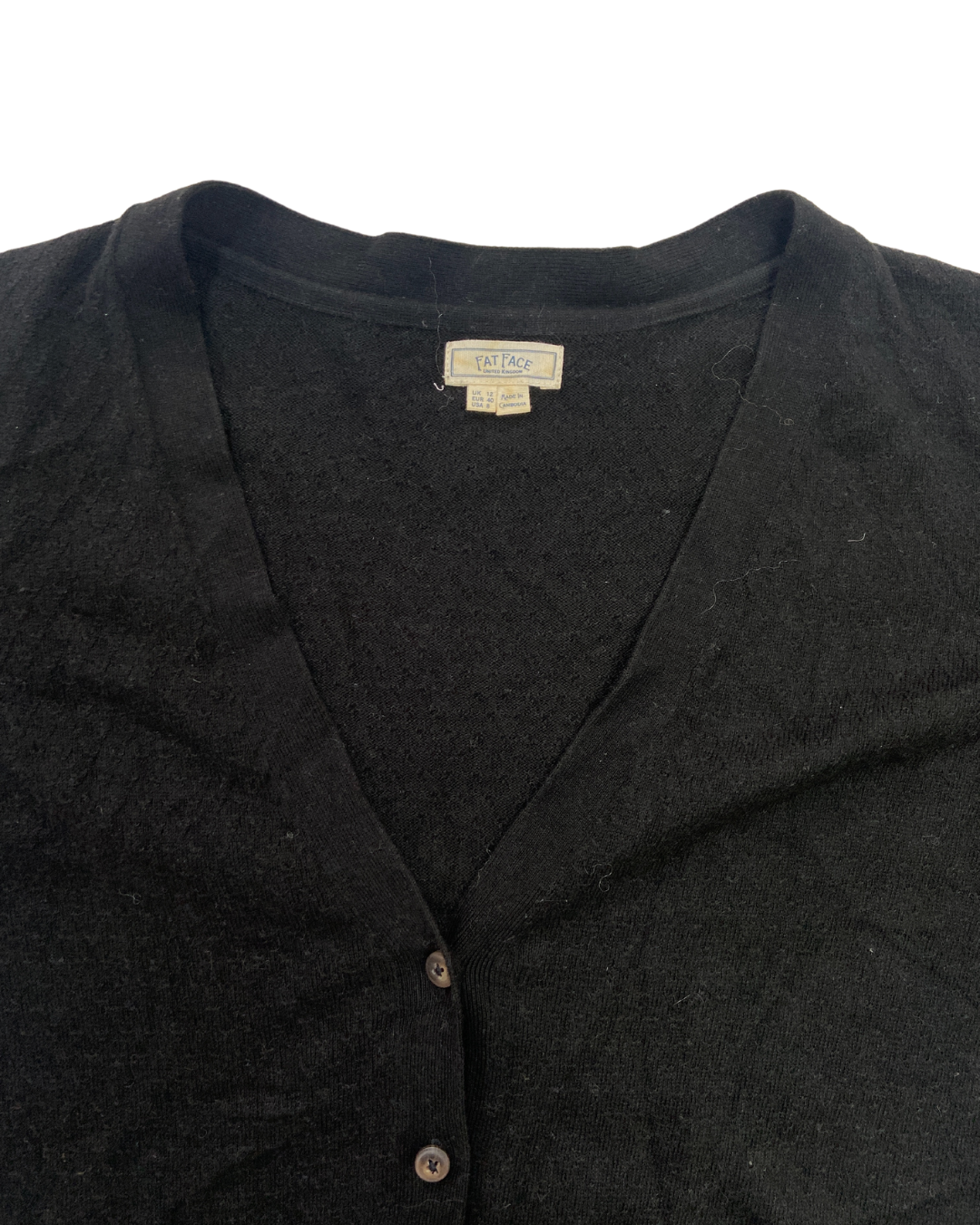 Fat Face Black Knit Cardigan
