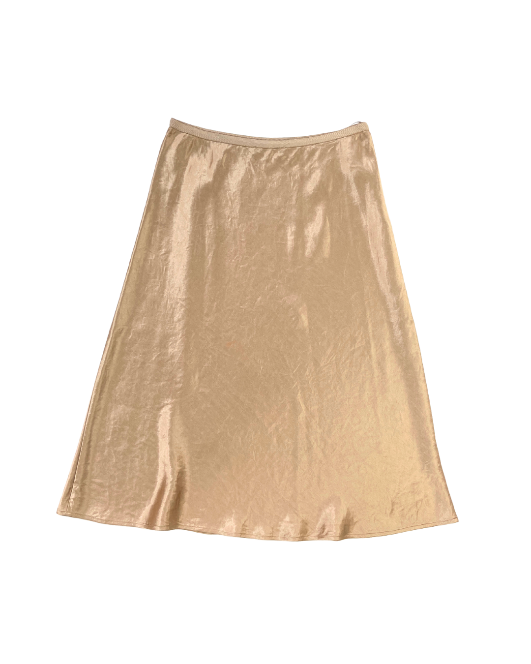 Marks and Spencers Champagne Satin Midi Skirt