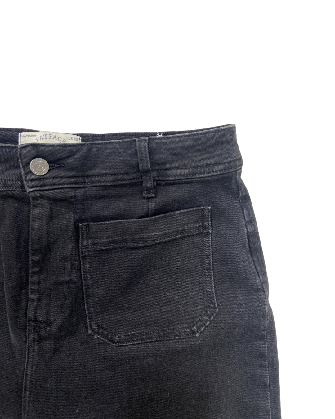 Fat Face Washed Black Cropped Jeans