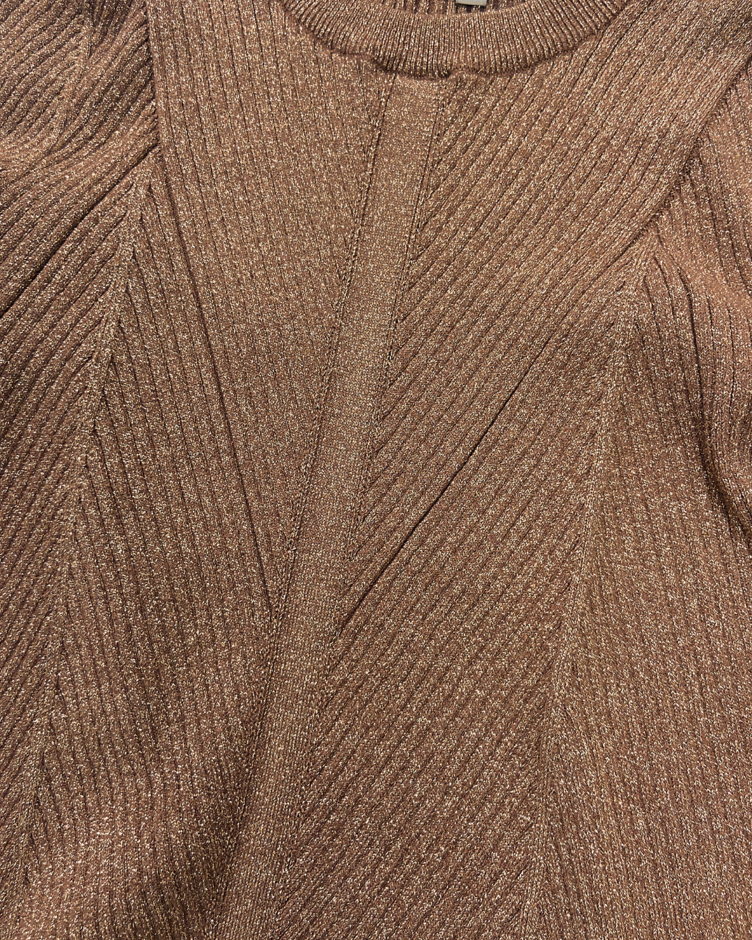 LK Bennet Rust Glitter Knit Top