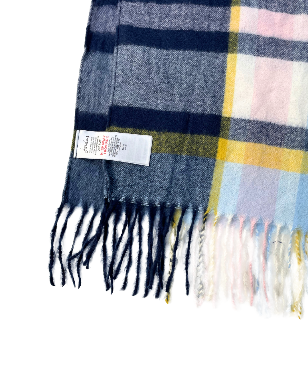 Joules Navy Checkered Scarf