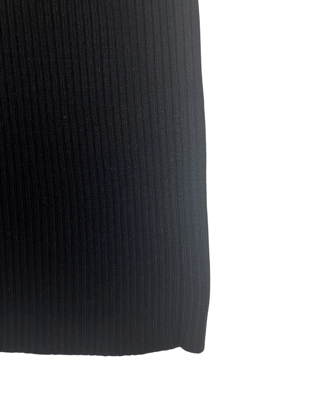 LU NYC Ribbed Black Midi Dress