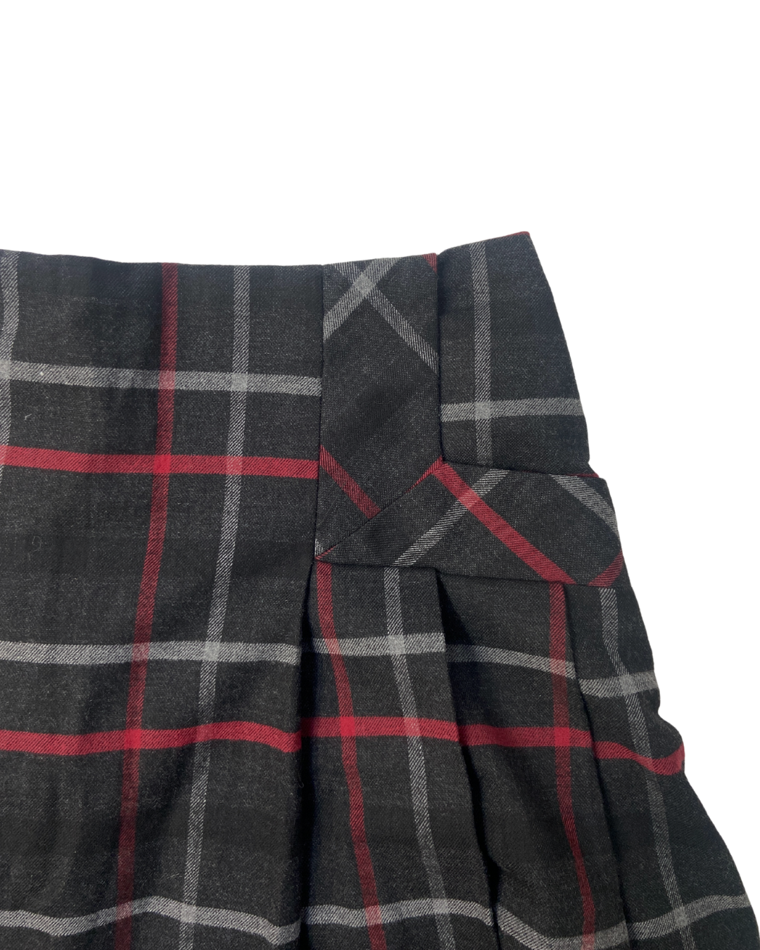 Warehouse Red Checkered Pleated Skirt