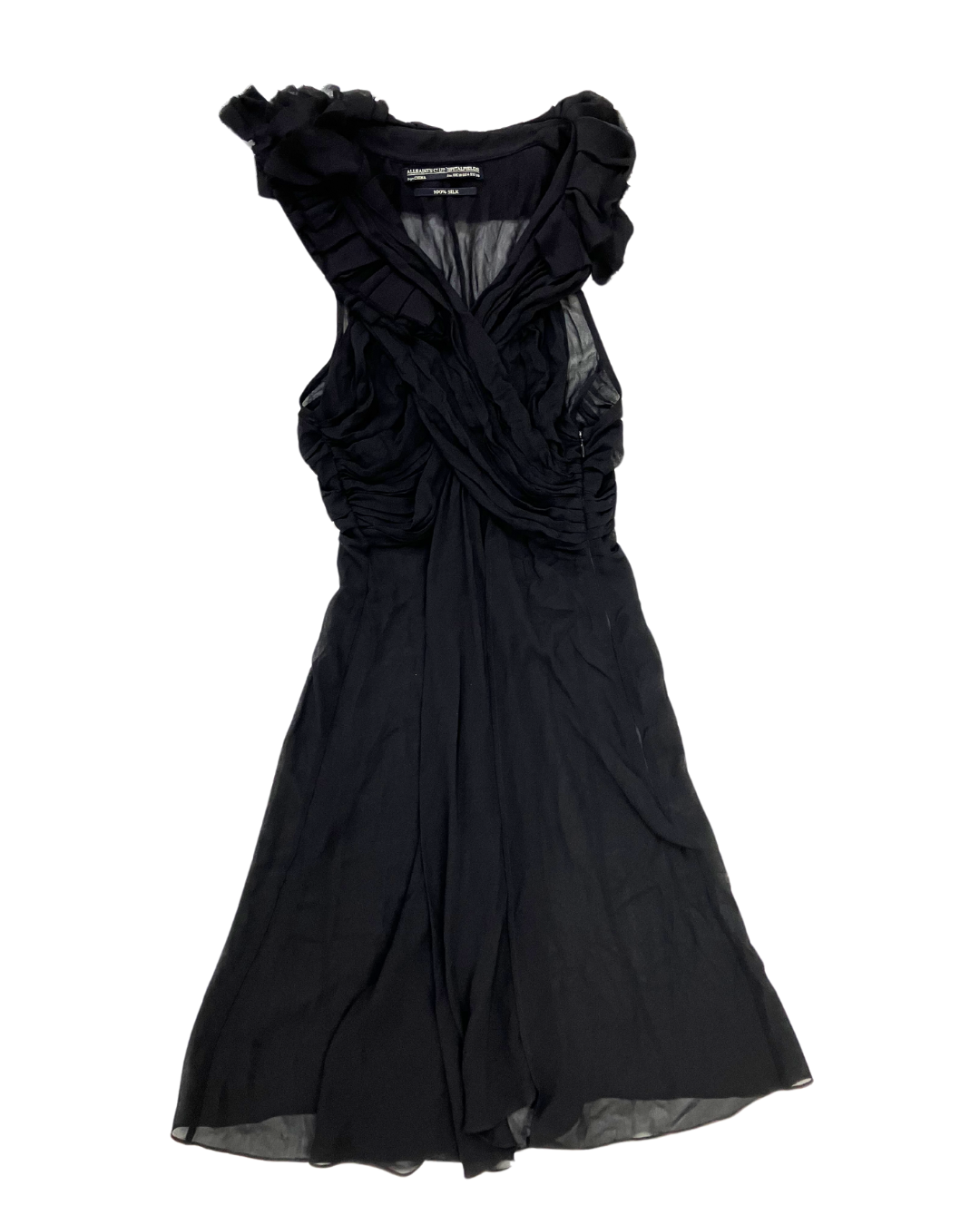 All Saints Black Ruffle Dress