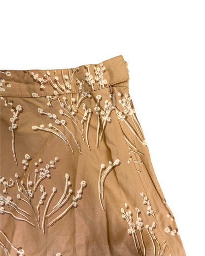 People Tree Tan Floral Midi Skirt