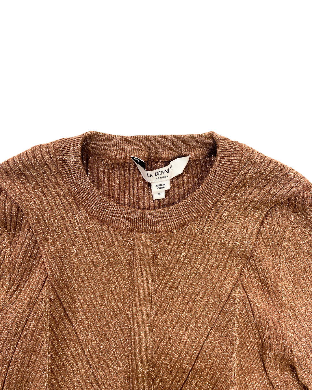 LK Bennet Rust Glitter Knit Top