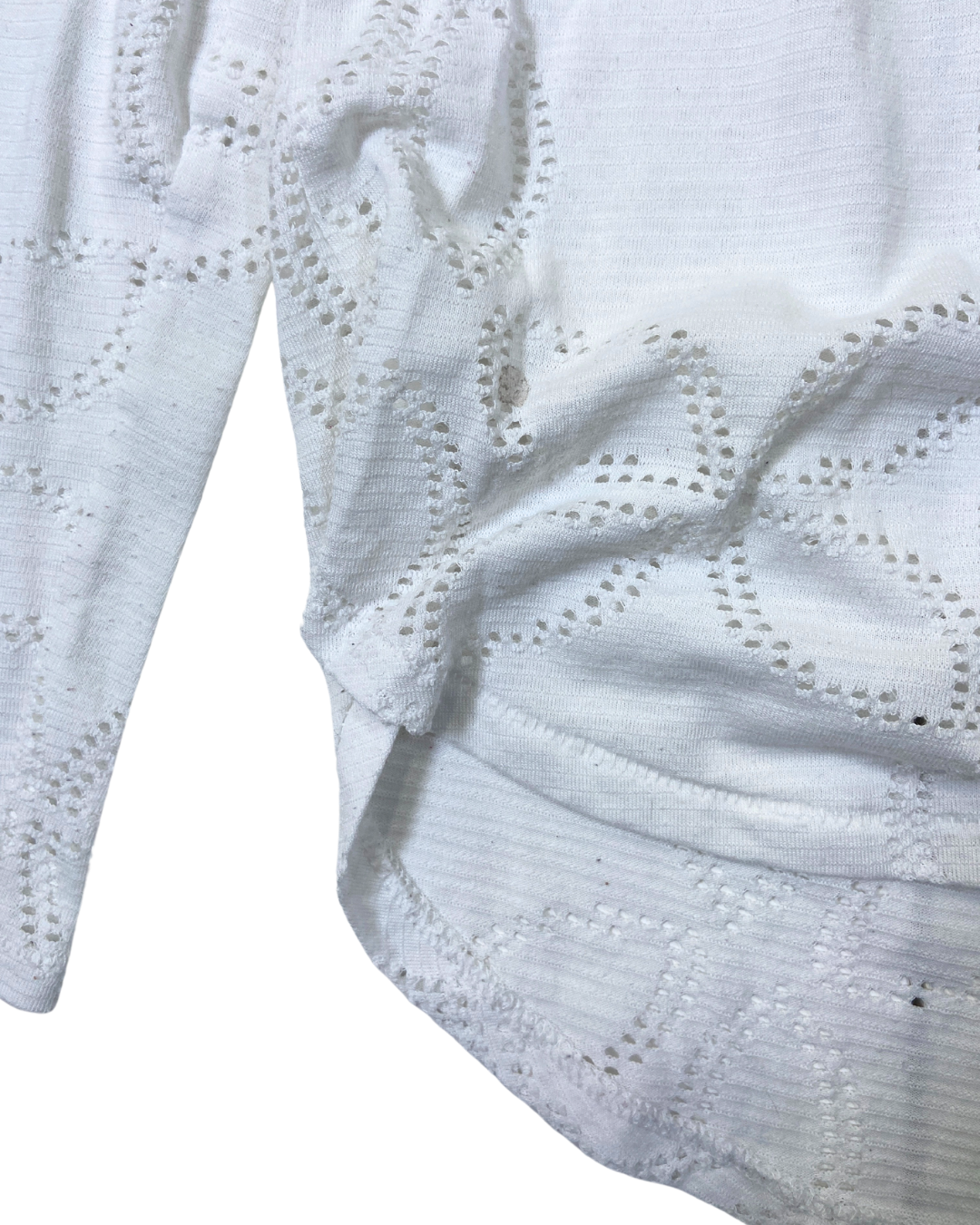 H&M White Floral Cut Out Top