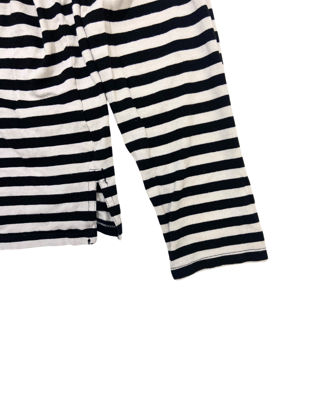 Monki Black and White Striped Long-Sleeve Top