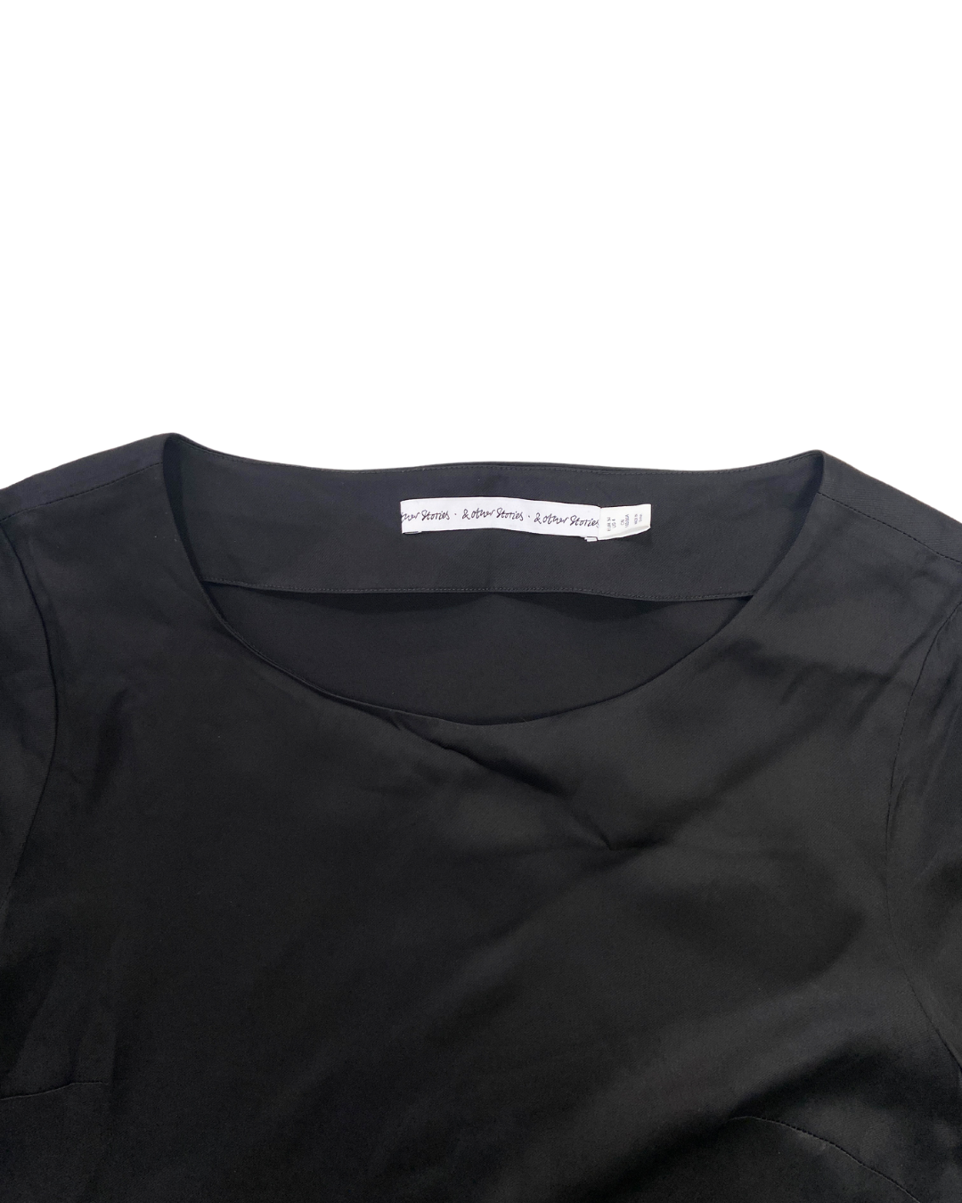 & Other Stories Black Satin Dress