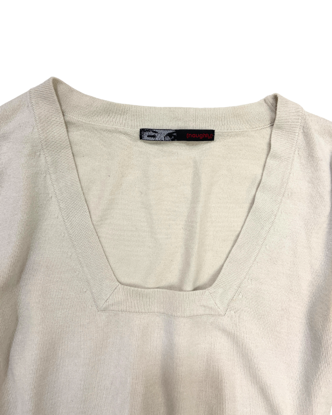 Vintage Cream Square Neck Knit