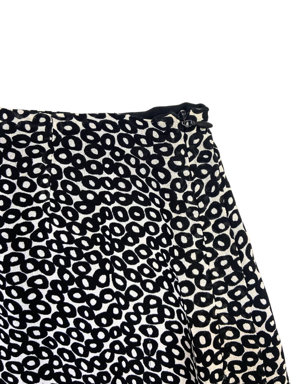 Black Ditsy Print Midi Skirt