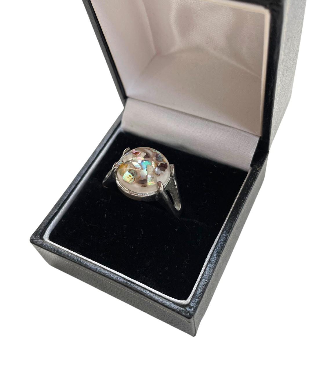 Silver Tone Pearlescent Ring