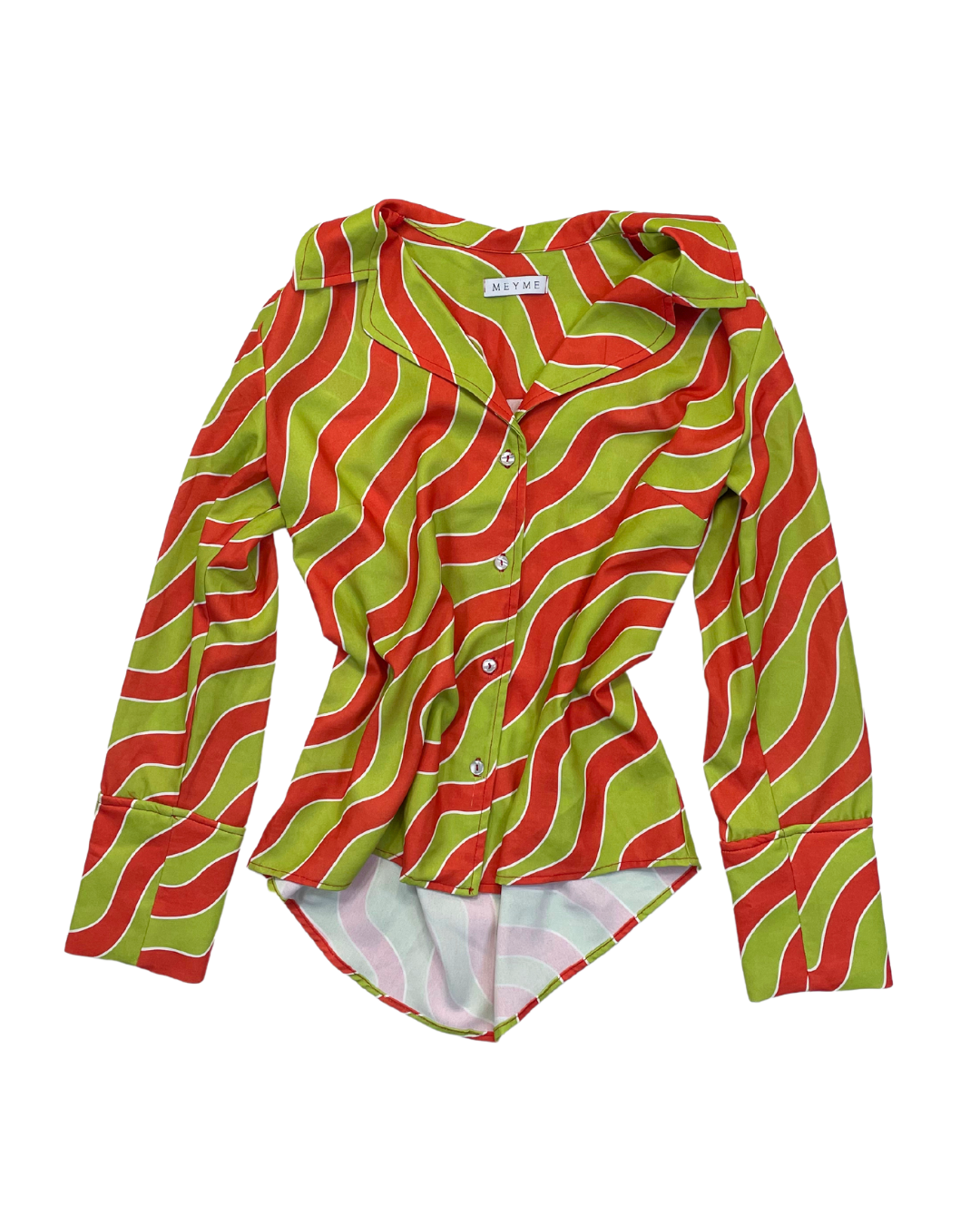 Meyme Green and Orange Swirl Shirt