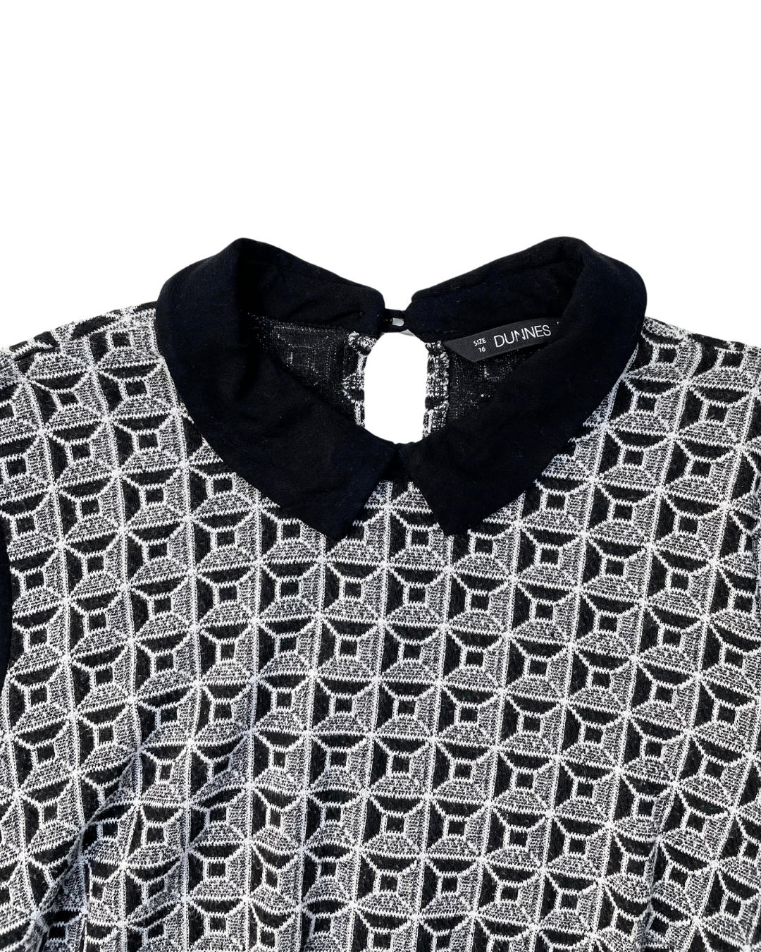 Dunnes Black Geometric Print Dress