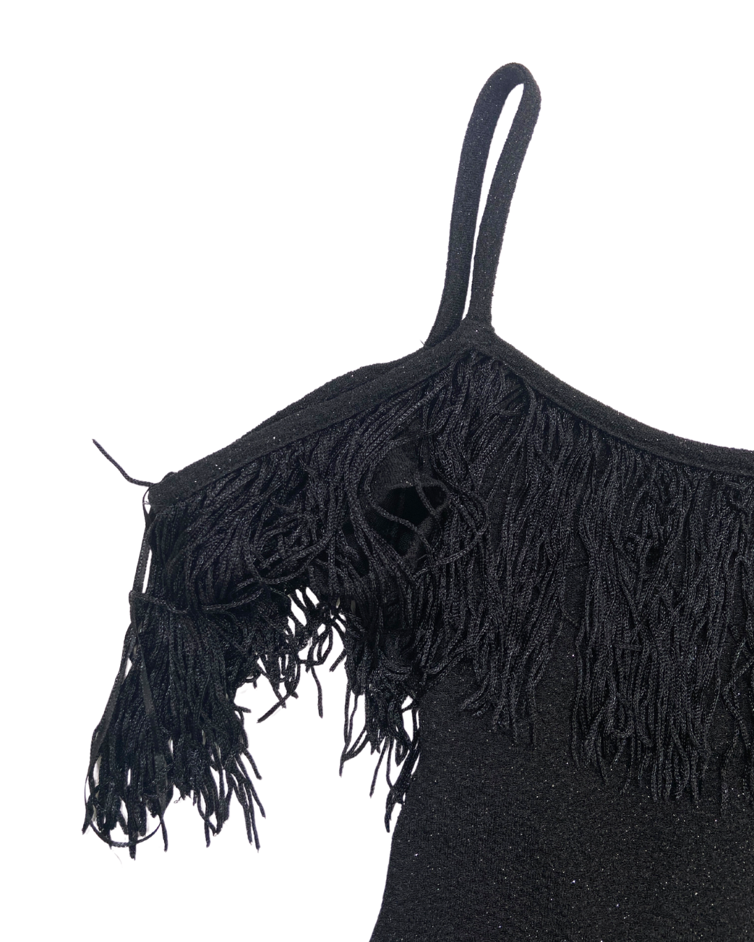 Black Fringe Bodysuit