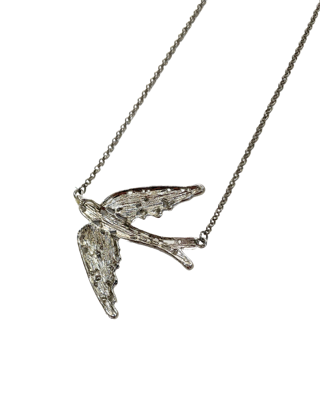 Silver Tone Bird Necklace