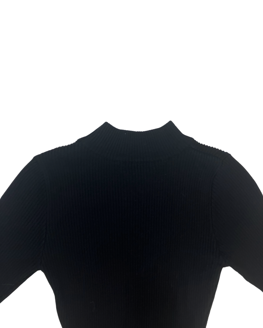 LU NYC Ribbed Black Midi Dress
