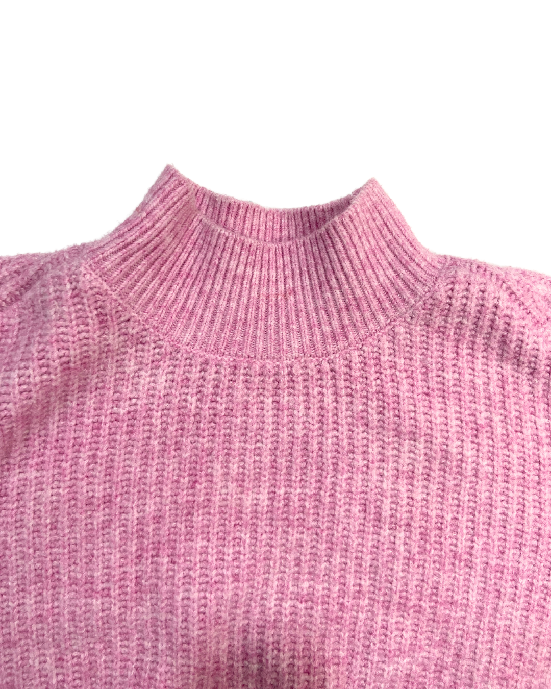 Aligne Pink High Neck Cropped Jumper