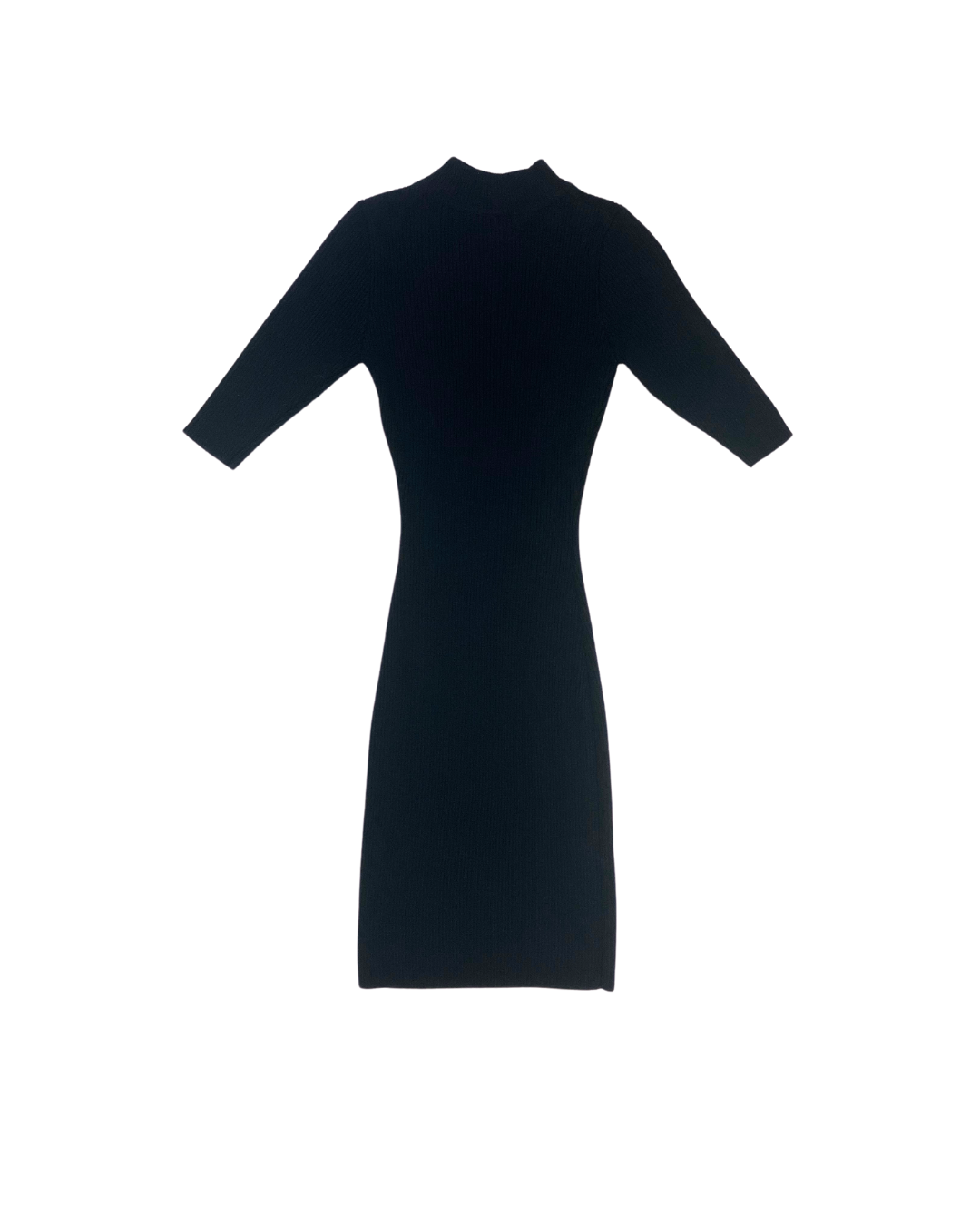 LU NYC Ribbed Black Midi Dress