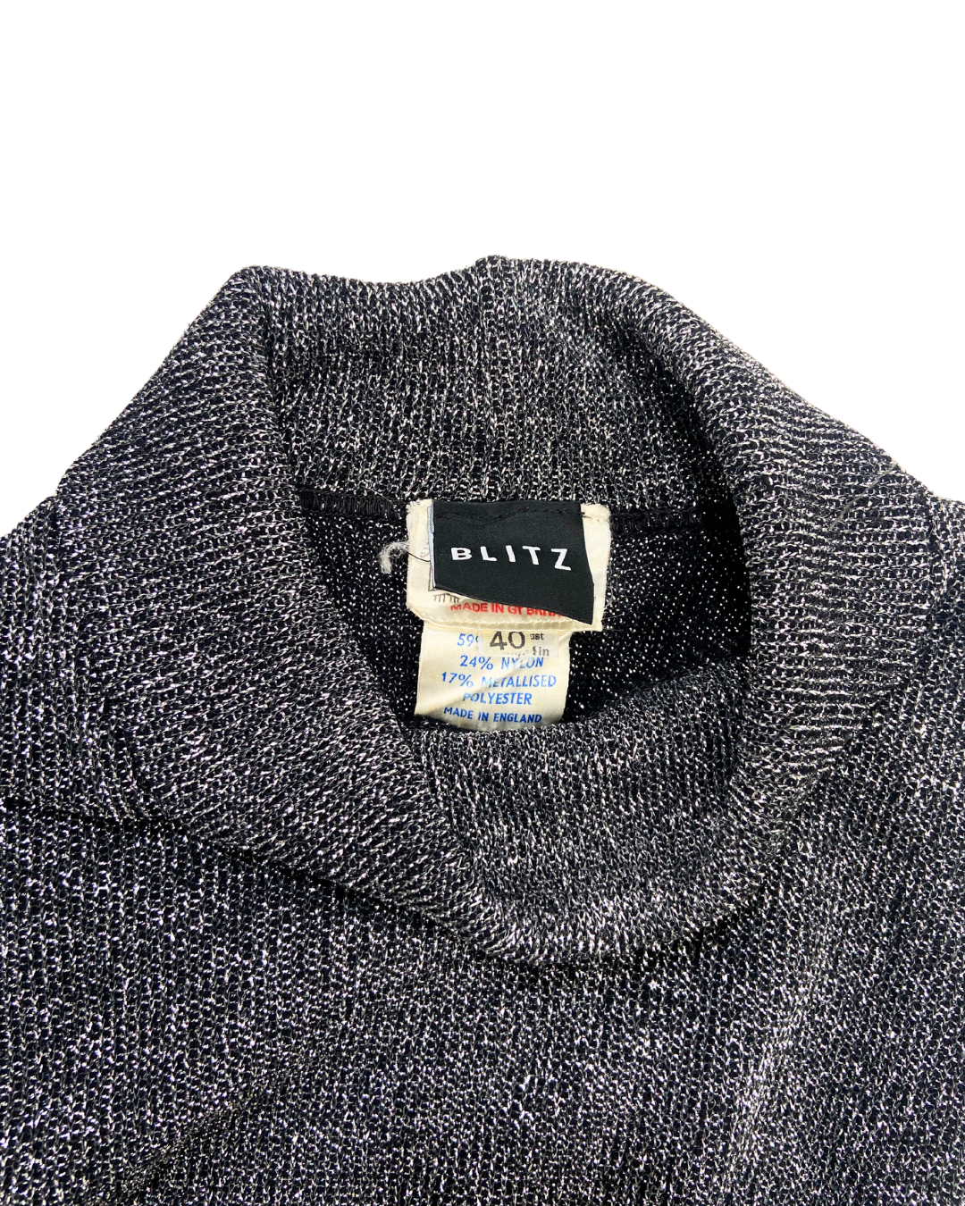 Vintage Black Glitter Roll Neck Jumper