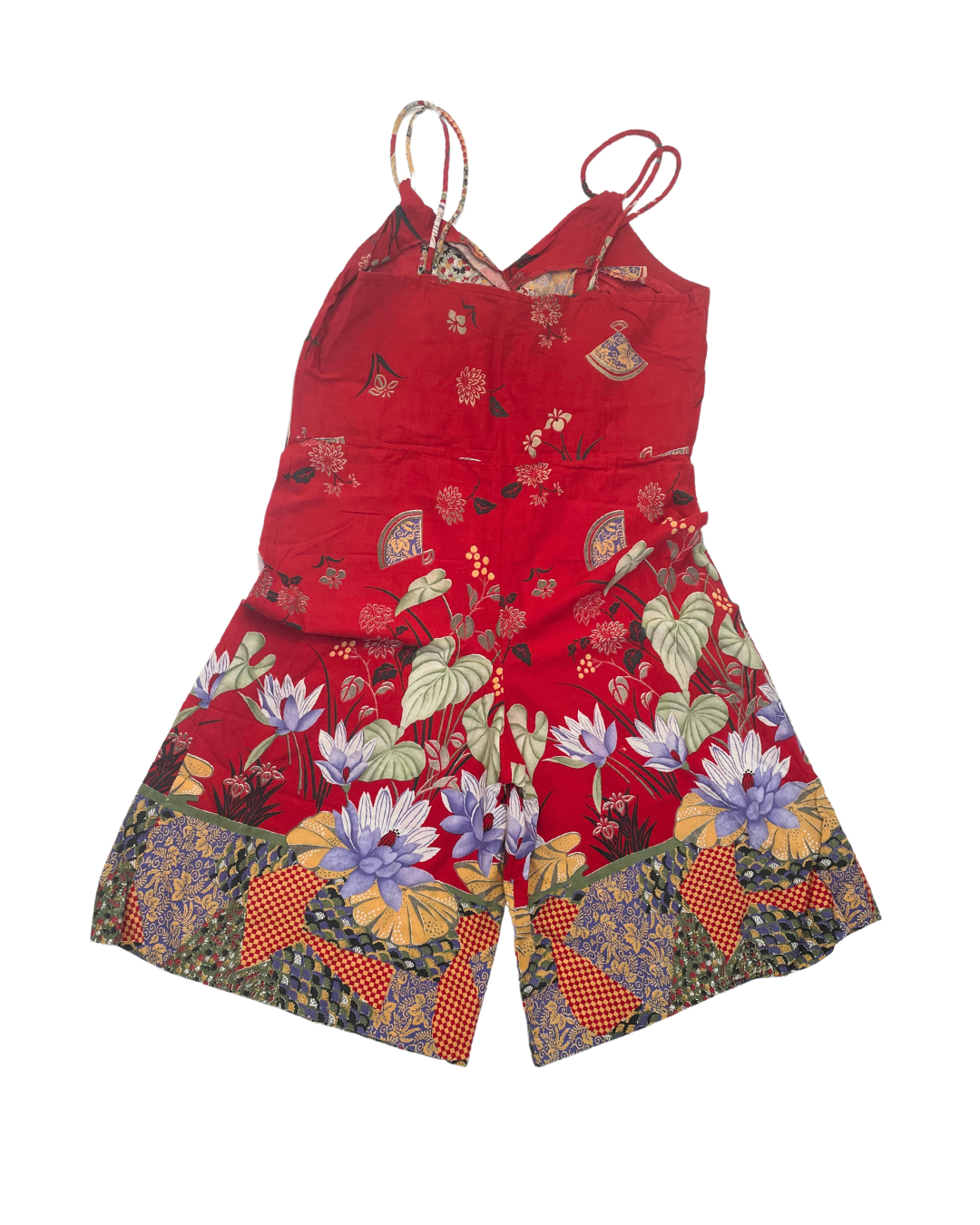 Red Floral Playsuit