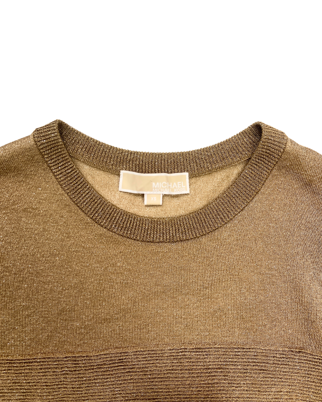 second hand Michael Kors Michael Kors Metallic Gold Knit Sweater 14 OWNI