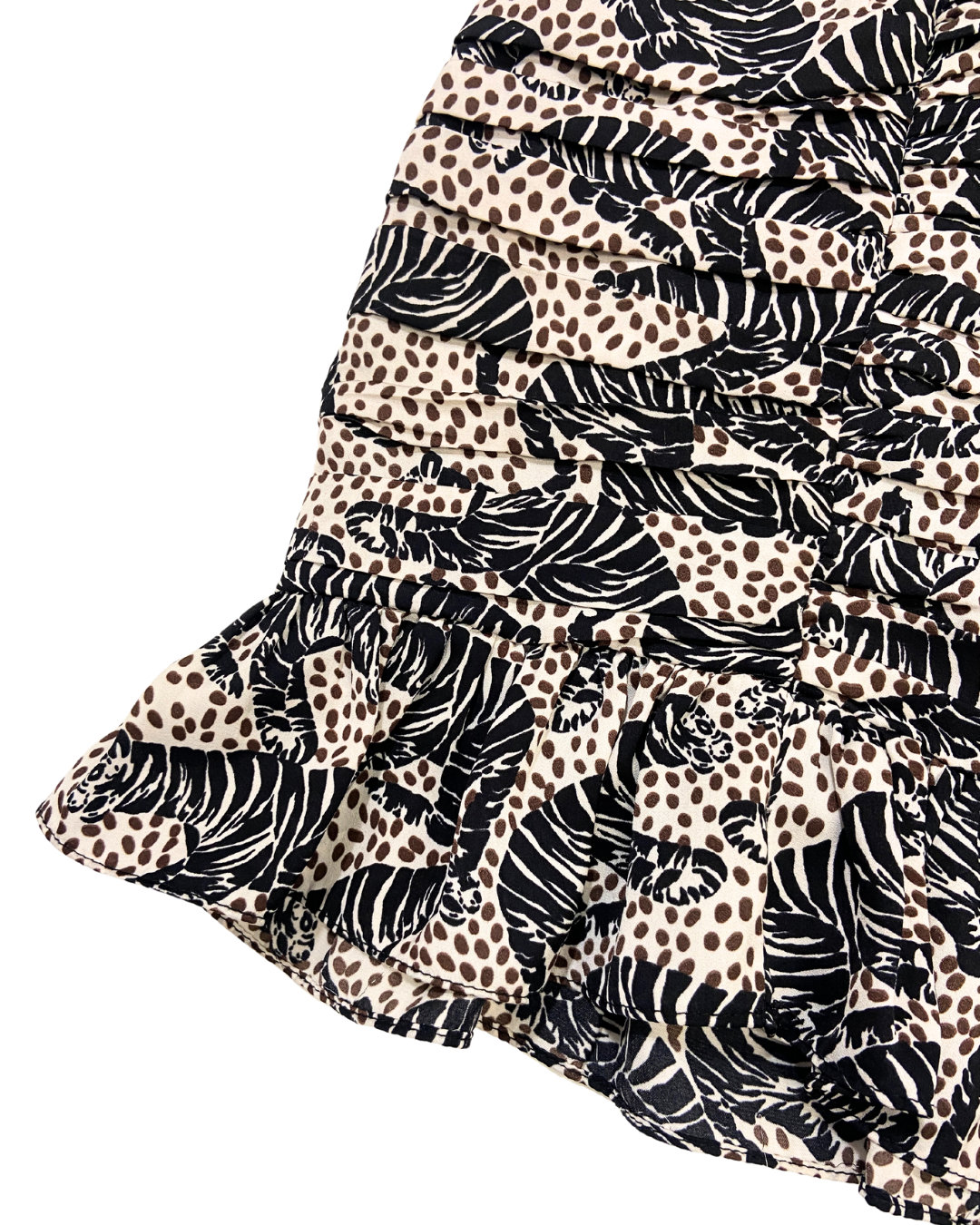 Brown Ruffle Mini Skirt