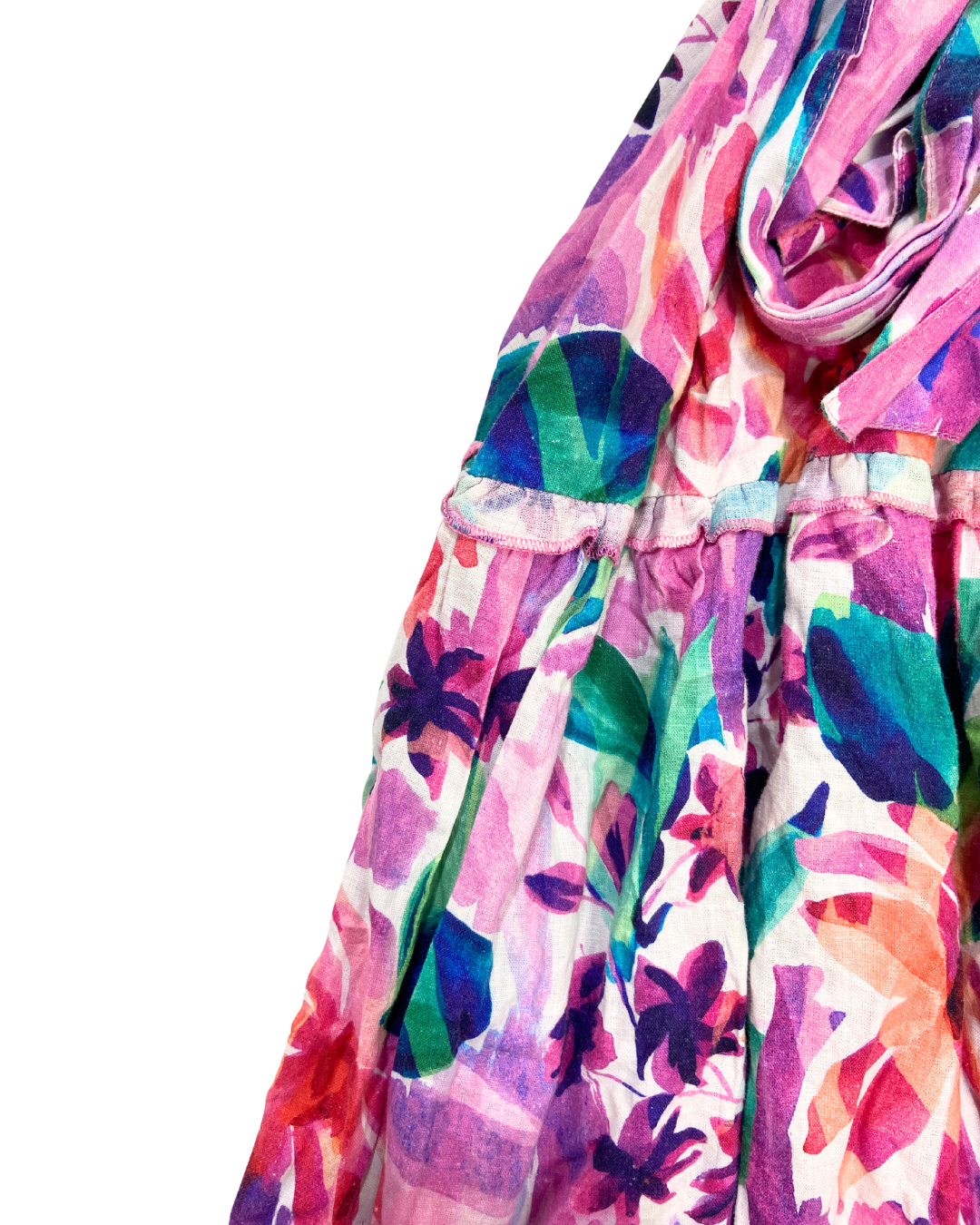 Thought Floral Asymmetrical Ruffle Midi Dress