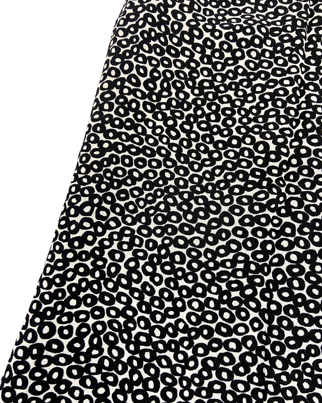 Black Ditsy Print Midi Skirt