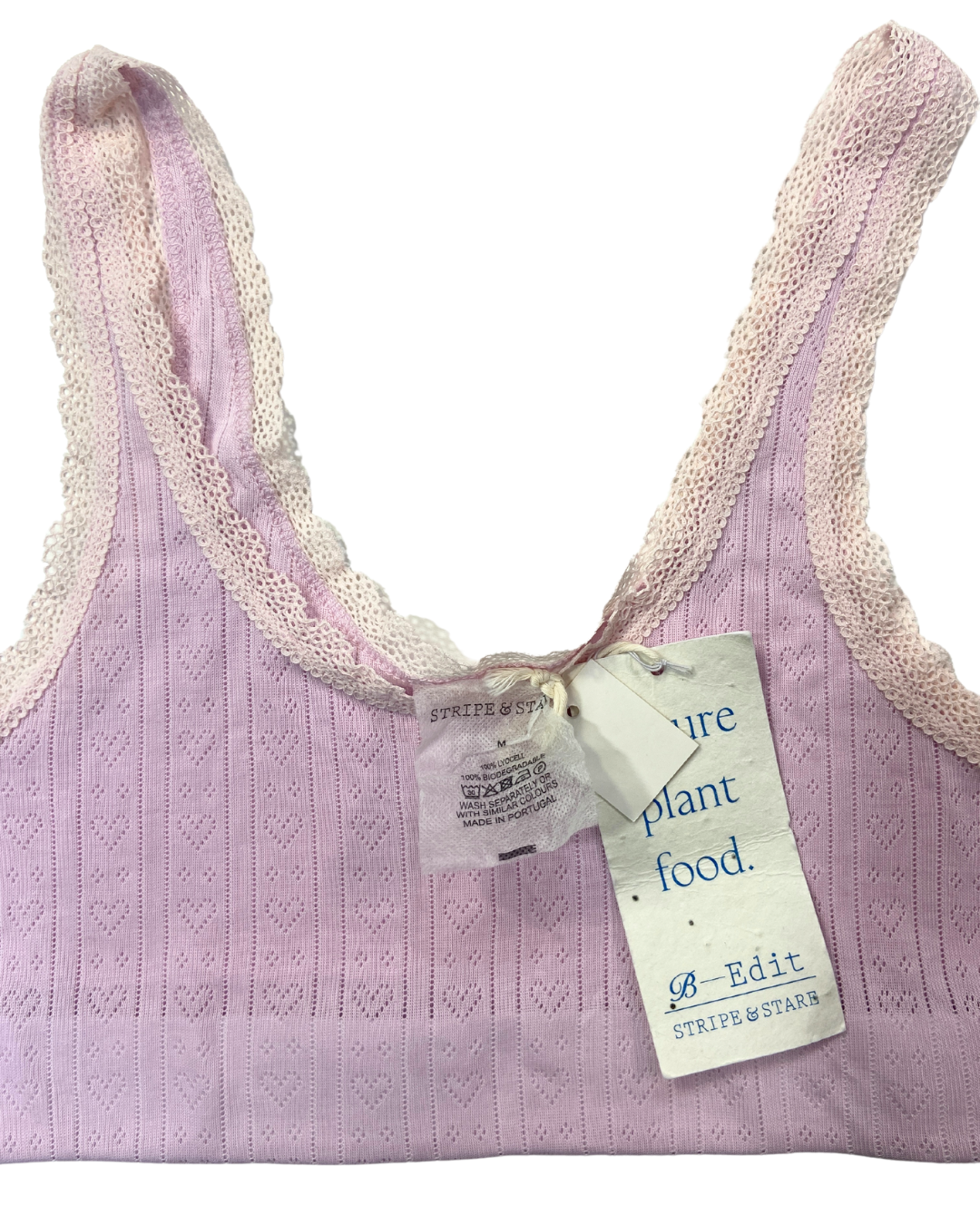 Stripe and Stare Light Pink Lace Bralette