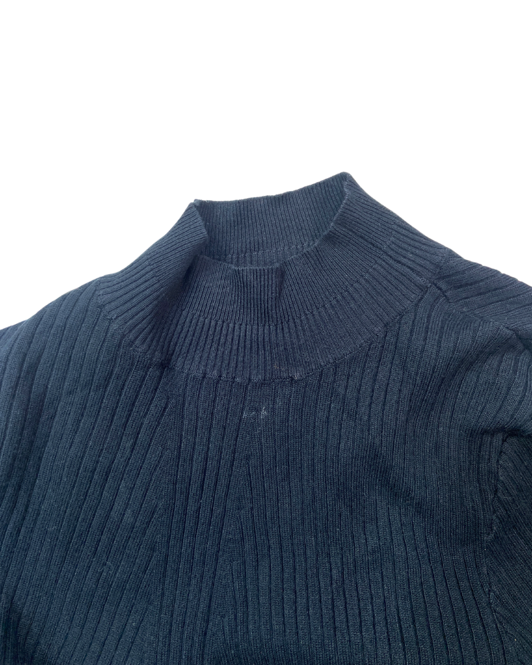 Mamalicious Navy Ribbed Knit Top