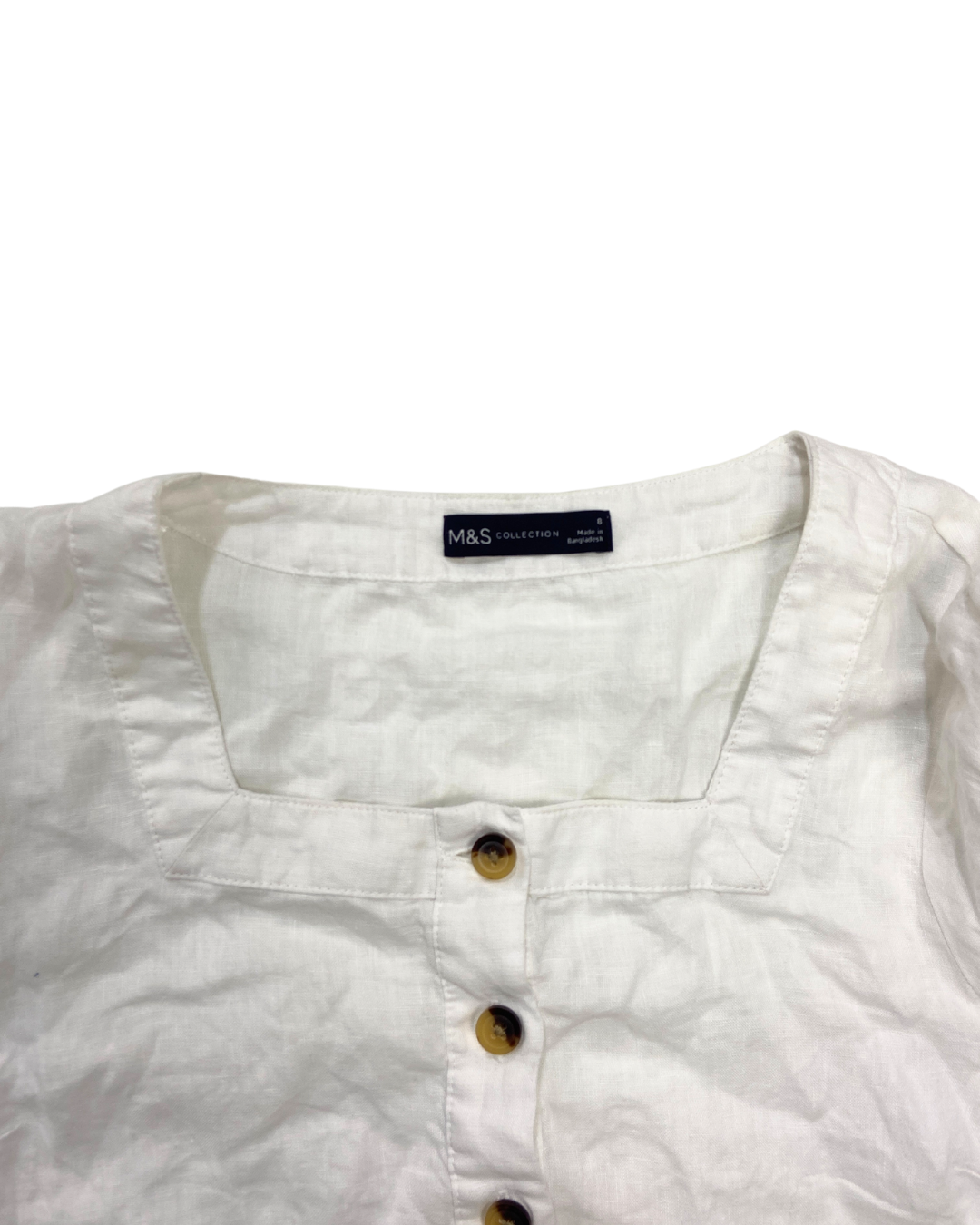 Marks and Spencer White Button Blouse
