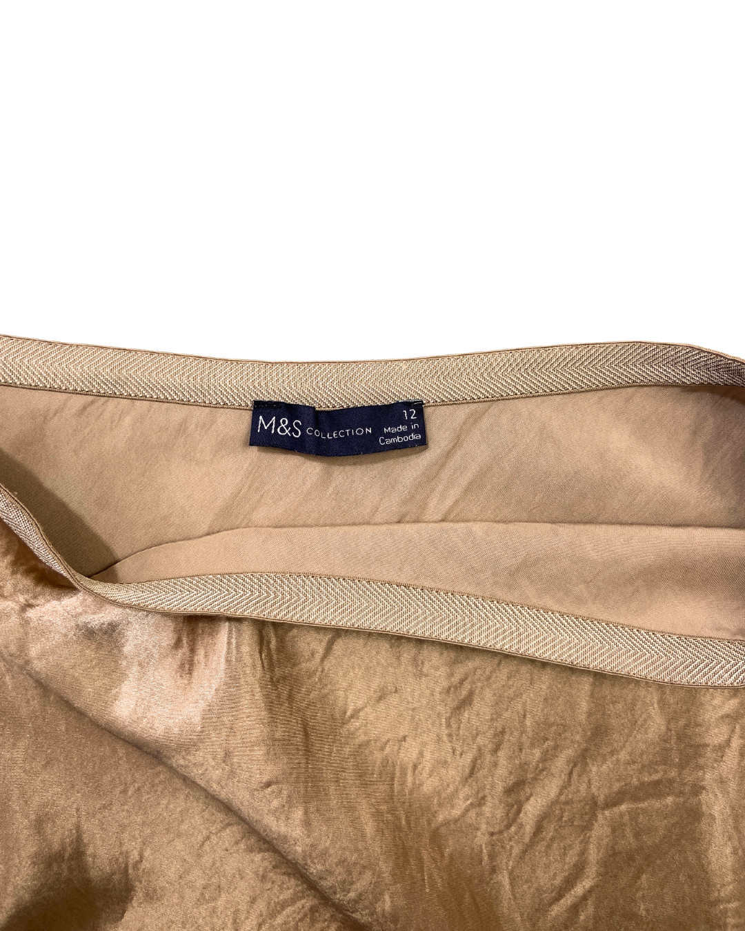 Marks and Spencers Champagne Satin Midi Skirt