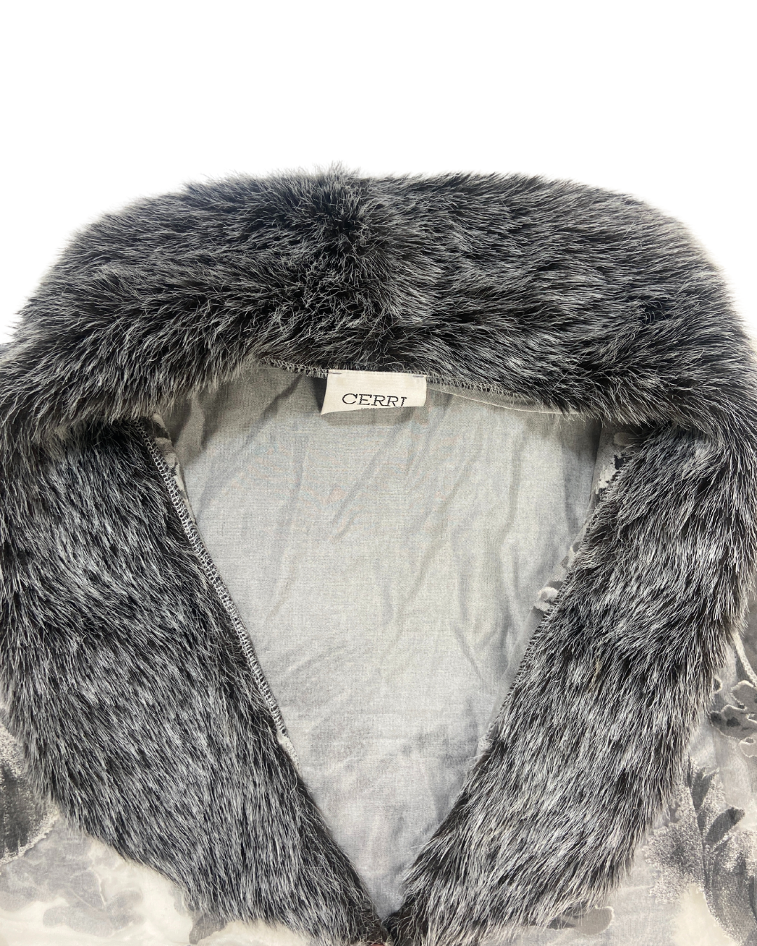 second hand Cerri Cerri Fur Trim Mesh Shirt 9 OWNI
