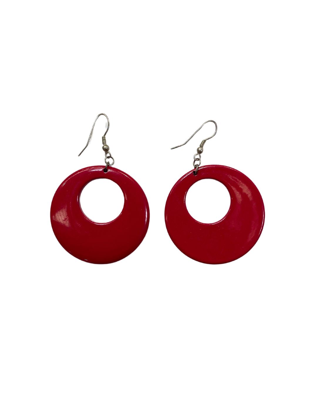 Red Hoop Earrings