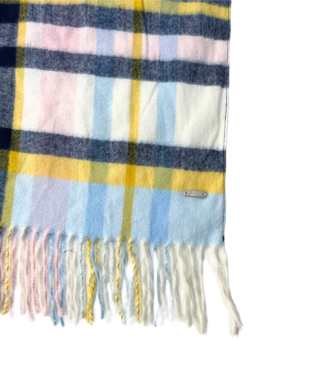 Joules Navy Checkered Scarf