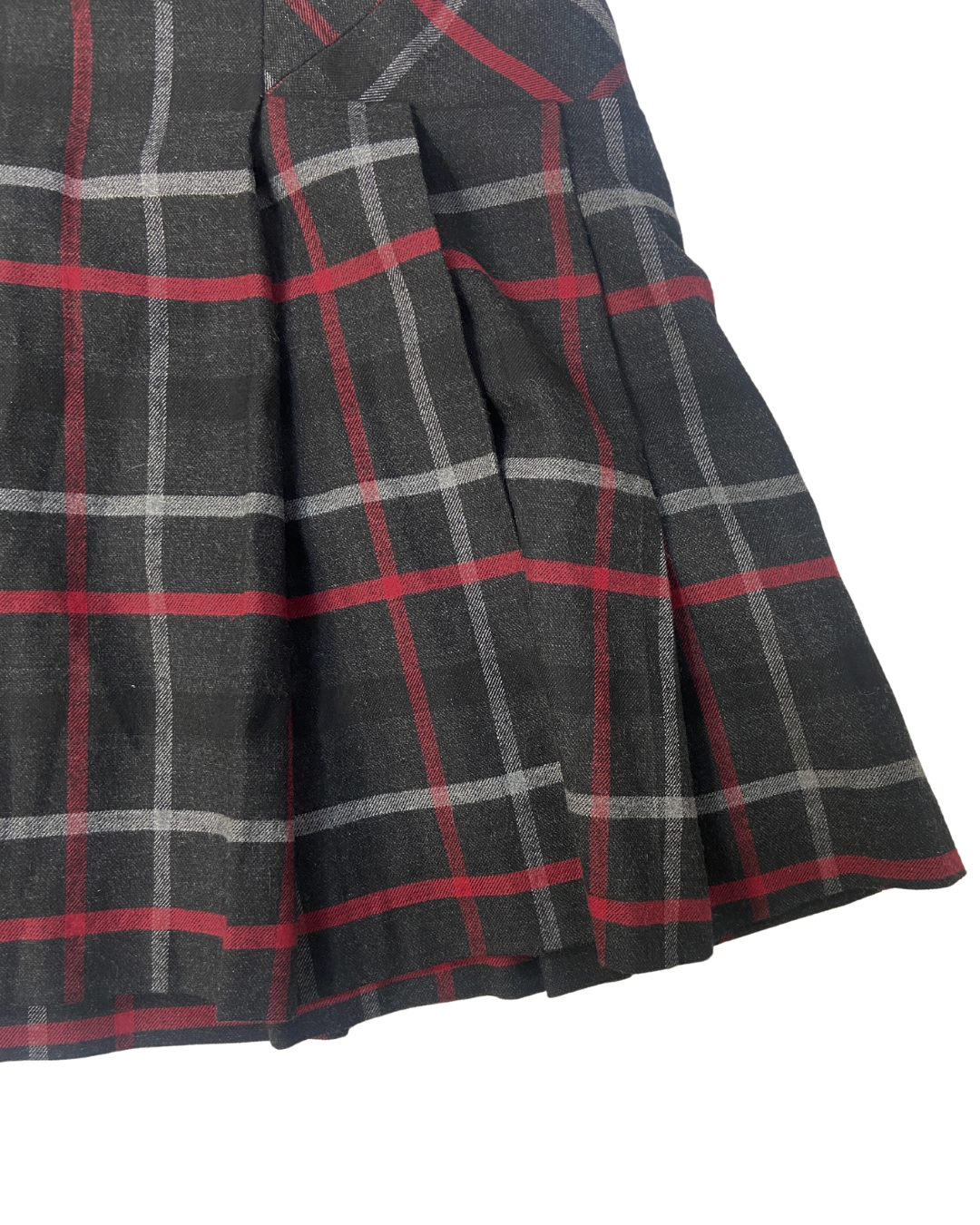 Warehouse Red Checkered Pleated Skirt