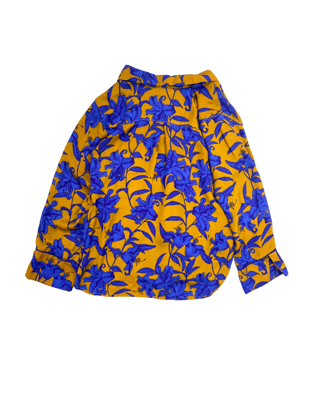Blue and Mustard Colour Floral Blouse