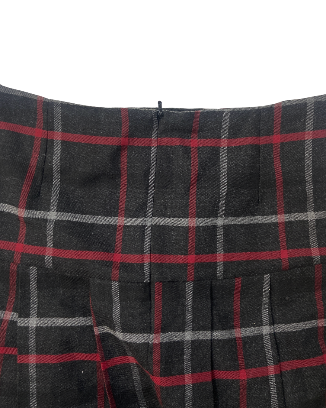 Warehouse Red Checkered Pleated Skirt
