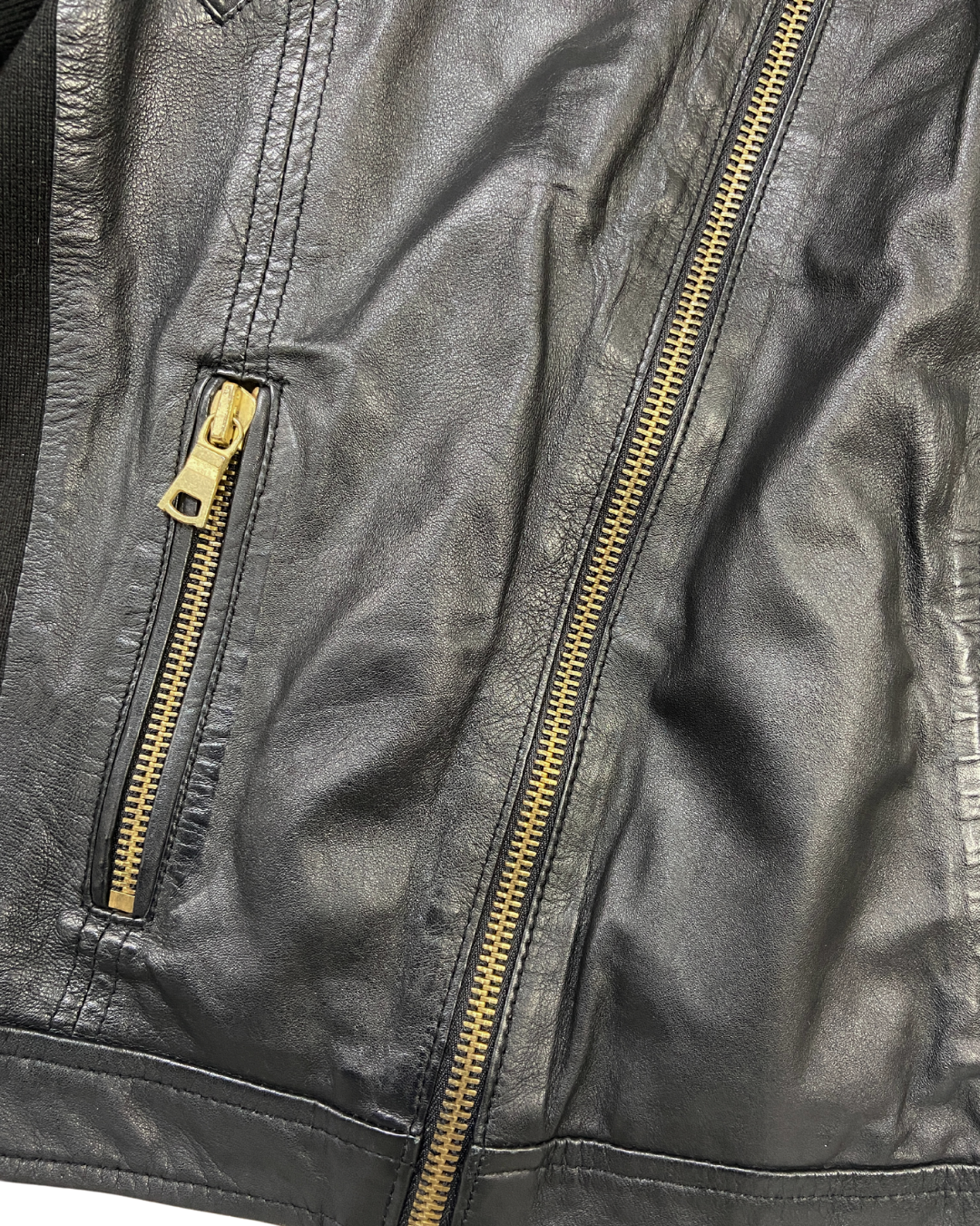 Mango Black Leather Jacket