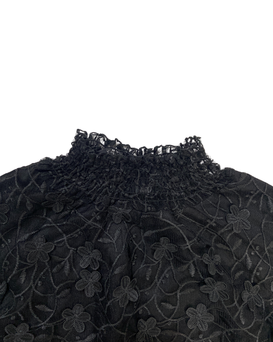 Black Floral Lace Blouse