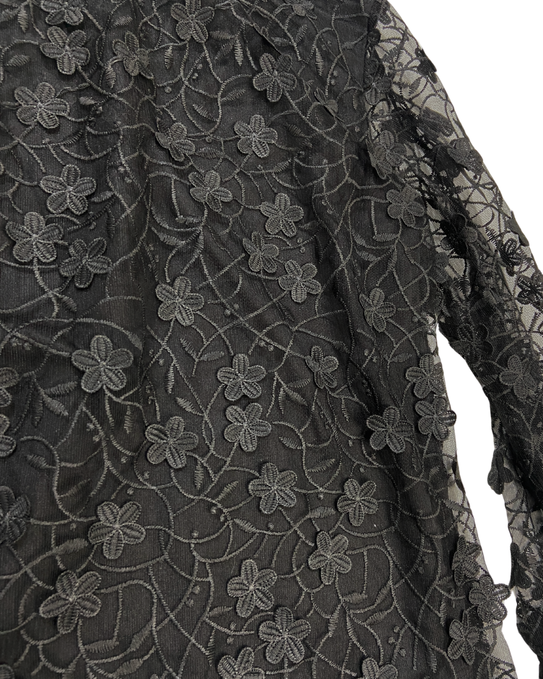 Black Floral Lace Blouse