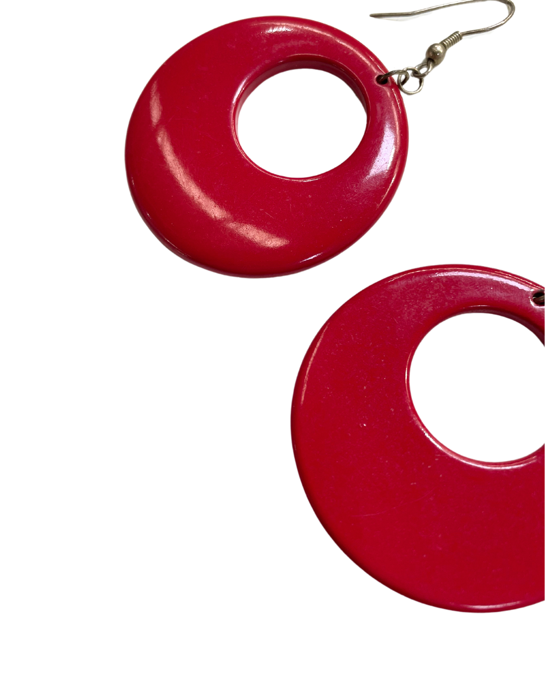 Red Hoop Earrings